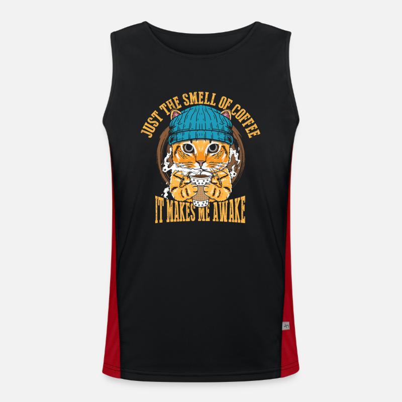 Nur Der Geruch Von Kaffee Funktionelles Kontrast-Tank Top für Männer 