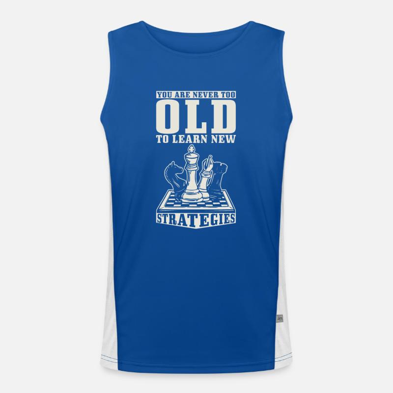 Chess Player Chessboard Strategist Saying Chess Men's Functional Contrast Tank Top 