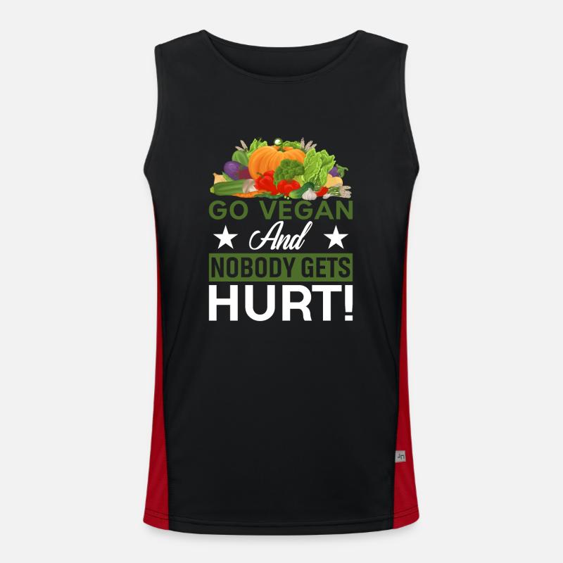 Become a vegan and no one will get hurt! Men's Functional Contrast Tank Top 