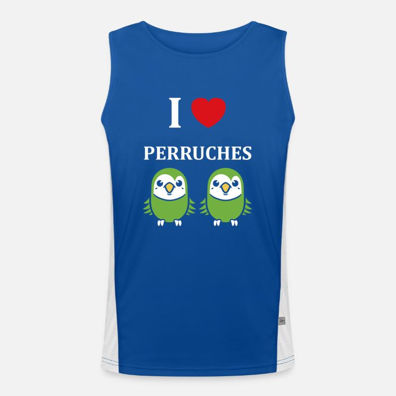 Oiseaux pérruche humour petite perruche Débardeur respirant contrasté Homme 