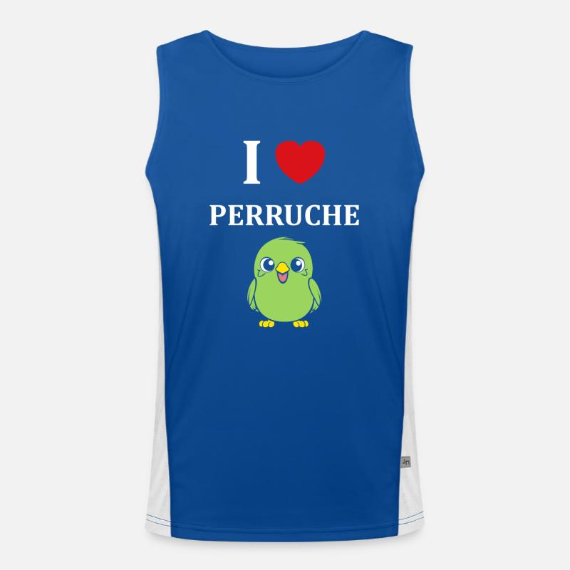 Oiseaux perruches humour petite perruche Débardeur respirant contrasté Homme 