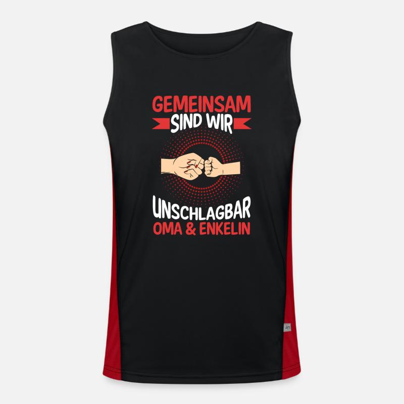 Oma Großmutter und Enkelin Funktionelles Kontrast-Tank Top für Männer 