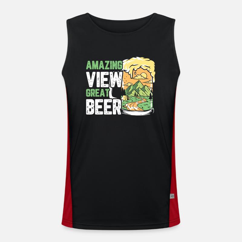 Vue imprenable, super bière Débardeur respirant contrasté Homme 