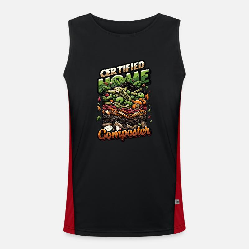 Composting Enthusiast Vermiculture Kompostierung Men's Functional Contrast Tank Top 