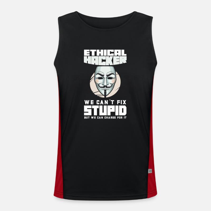 Ethical Hacking Analyst Ethical Cyber Security Men's Functional Contrast Tank Top 