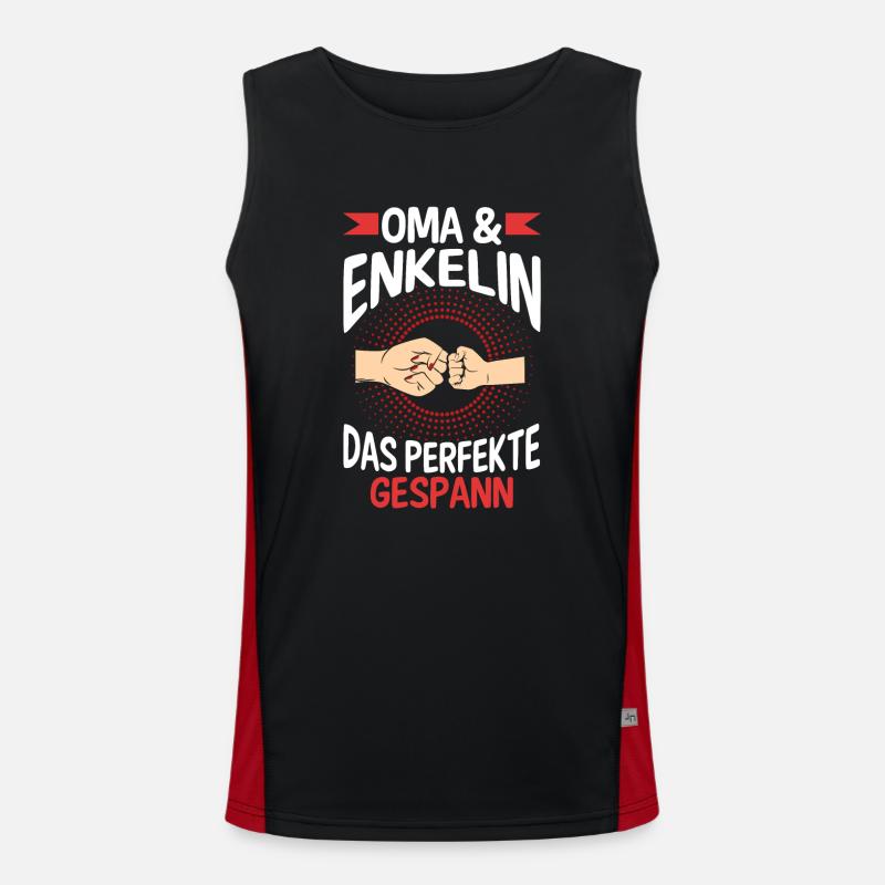 Oma Großmutter und Enkelin Funktionelles Kontrast-Tank Top für Männer 