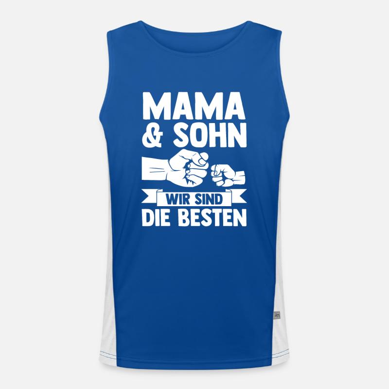 Mutter Muttertag Mama und Sohn Funktionelles Kontrast-Tank Top für Männer 