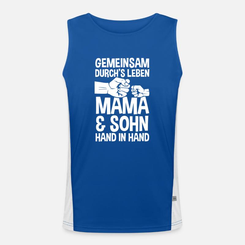 Mutter Muttertag Mama und Sohn Funktionelles Kontrast-Tank Top für Männer 
