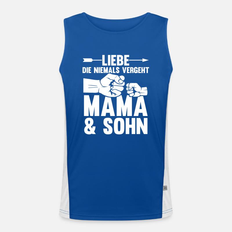 Mutter Muttertag Mama und Sohn Funktionelles Kontrast-Tank Top für Männer 