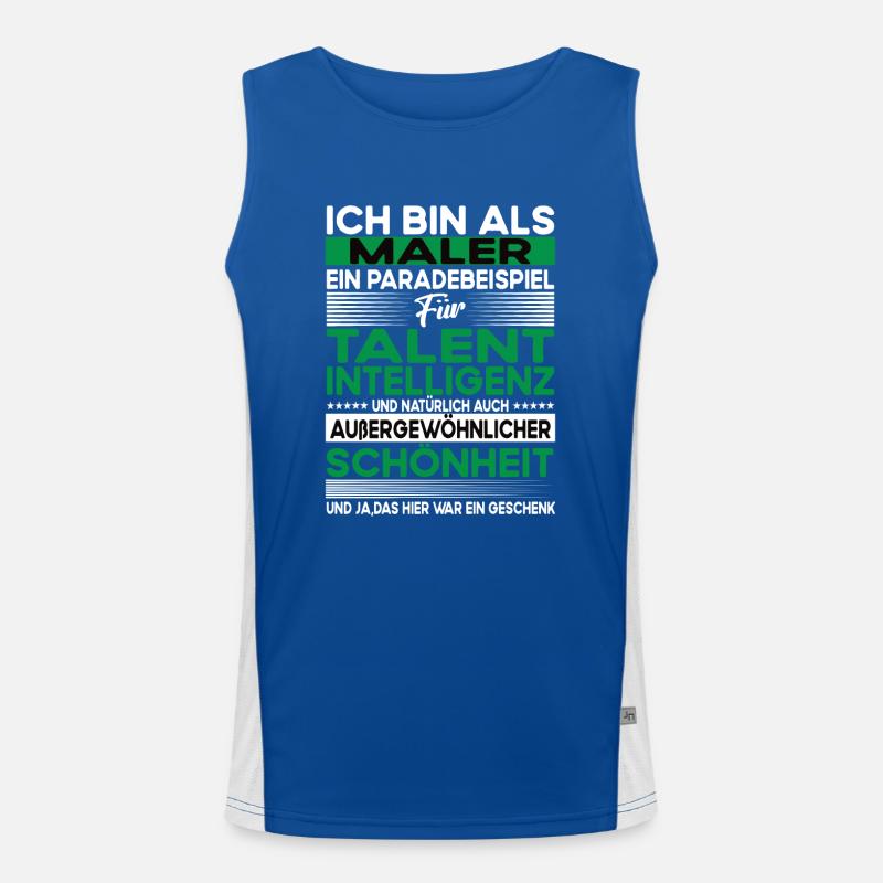 Maler Bescheiden - Lustiger Spruch Funktionelles Kontrast-Tank Top für Männer 