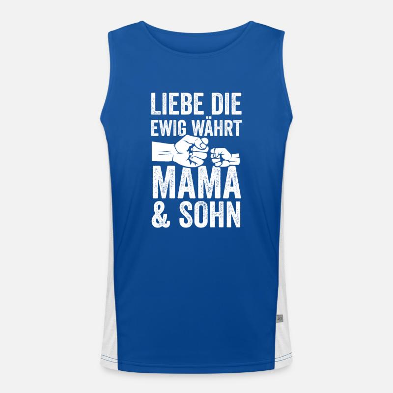 Mutter Muttertag Mama und Sohn Funktionelles Kontrast-Tank Top für Männer 