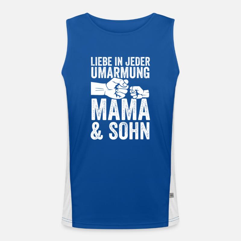 Mutter Muttertag Mama und Sohn Funktionelles Kontrast-Tank Top für Männer 