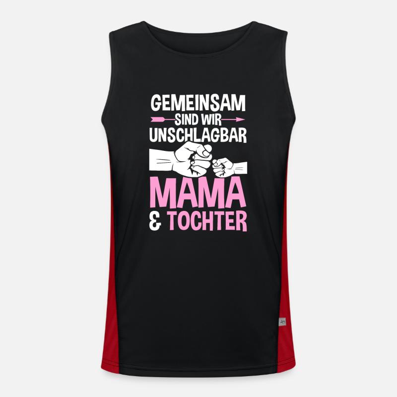 Mutter Muttertag Mama und Tochter Funktionelles Kontrast-Tank Top für Männer 