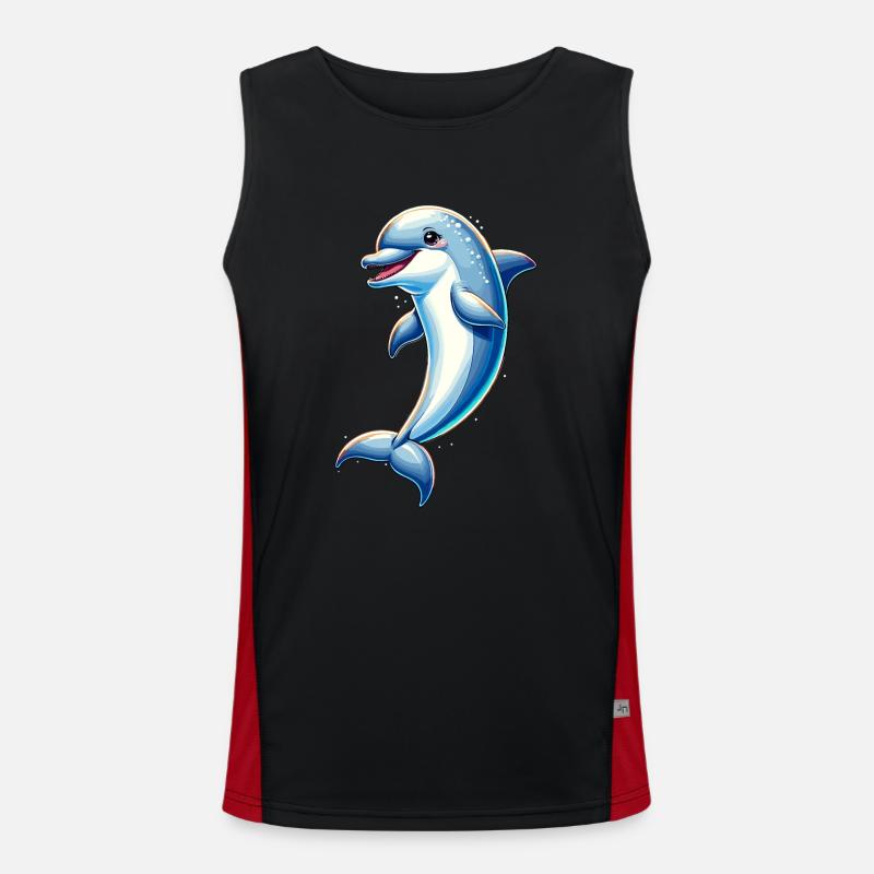Delfin-Ozean Funktionelles Kontrast-Tank Top für Männer 