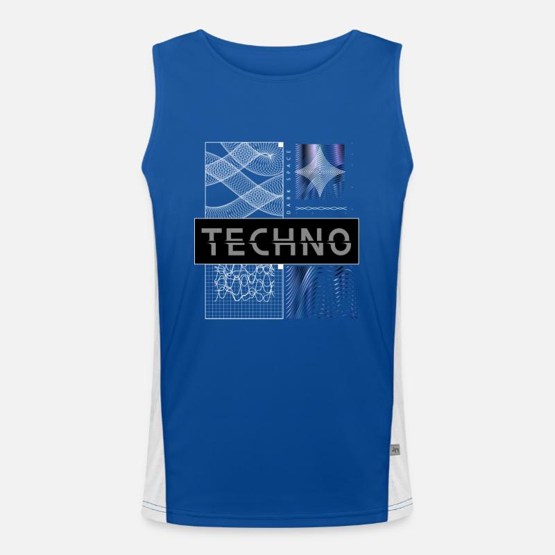 TECHNO VIBES – Dark Space Edition Funktionelles Kontrast-Tank Top für Männer 
