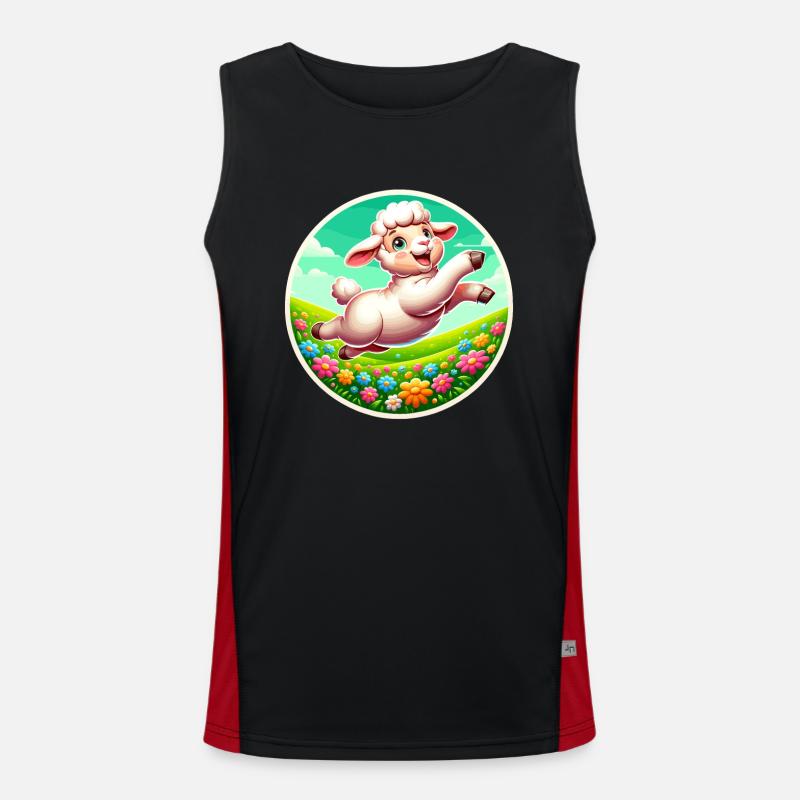Schafweide Funktionelles Kontrast-Tank Top für Männer 