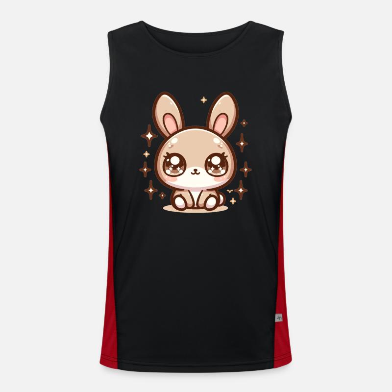 Rabbit Bubble Tea Kawaii Men's Functional Contrast Tank Top 
