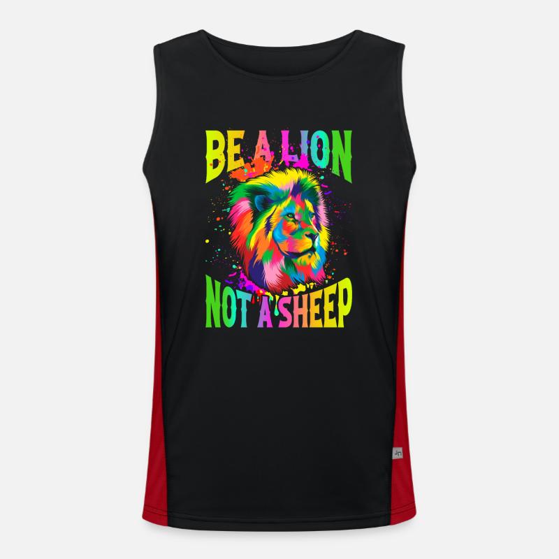 Be a lion, not a sheep Men's Functional Contrast Tank Top 