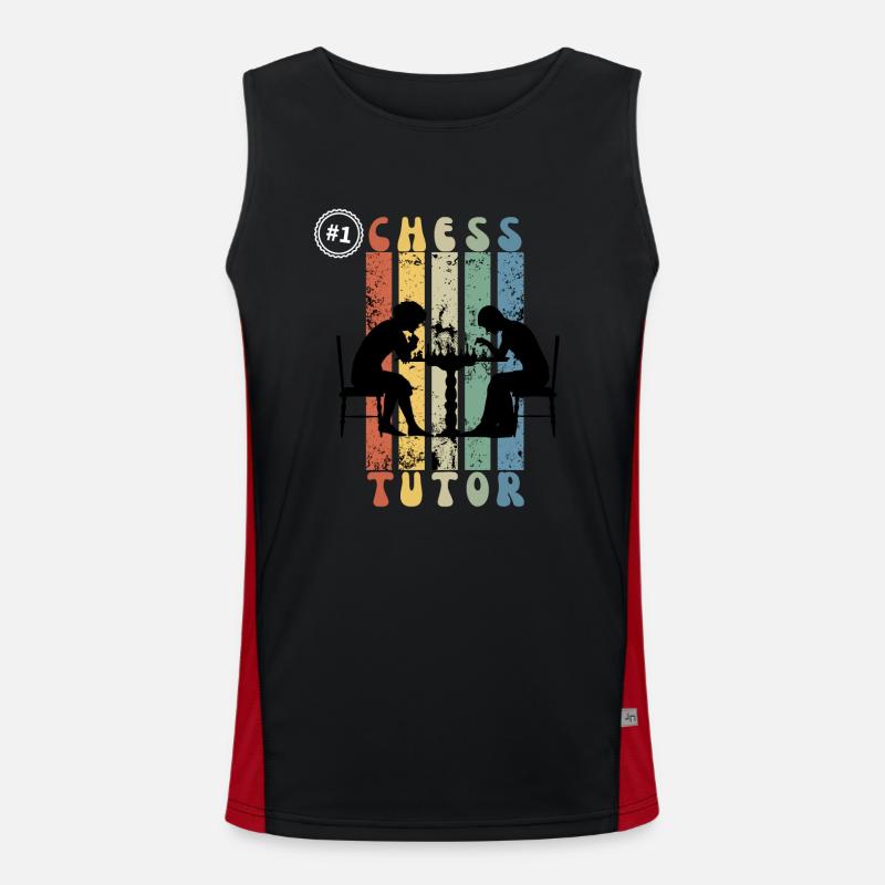 Number One Chess Tutor - Gift Idea For Chess Teach Men's Functional Contrast Tank Top 