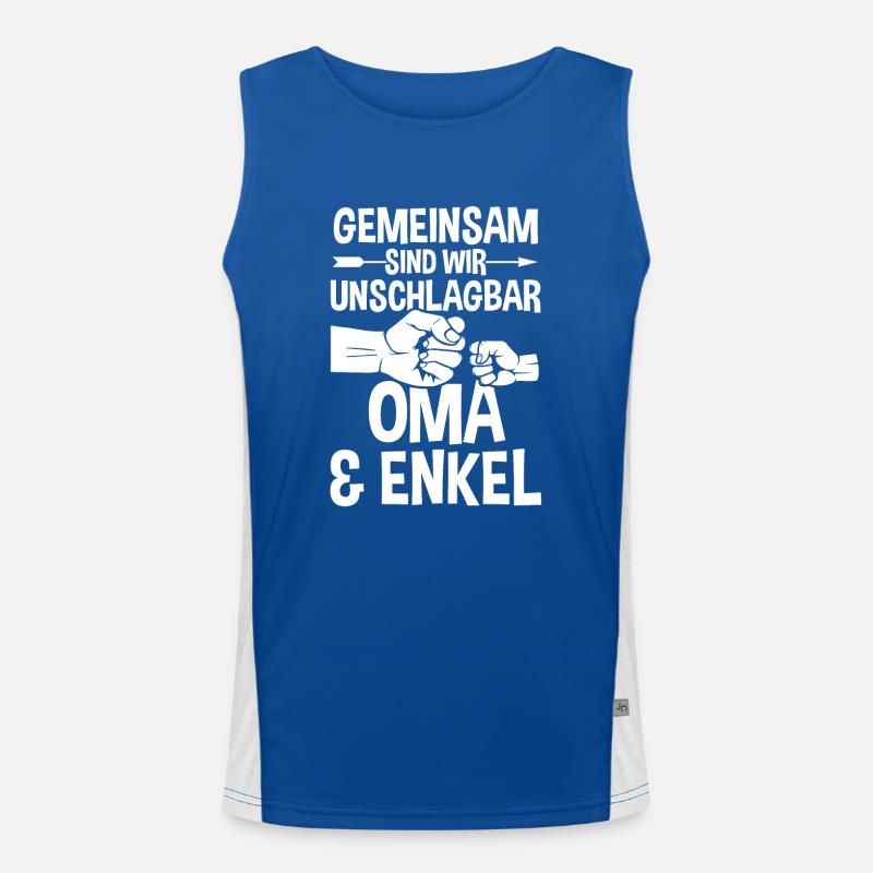 Oma Großmutter und Enkel Funktionelles Kontrast-Tank Top für Männer 