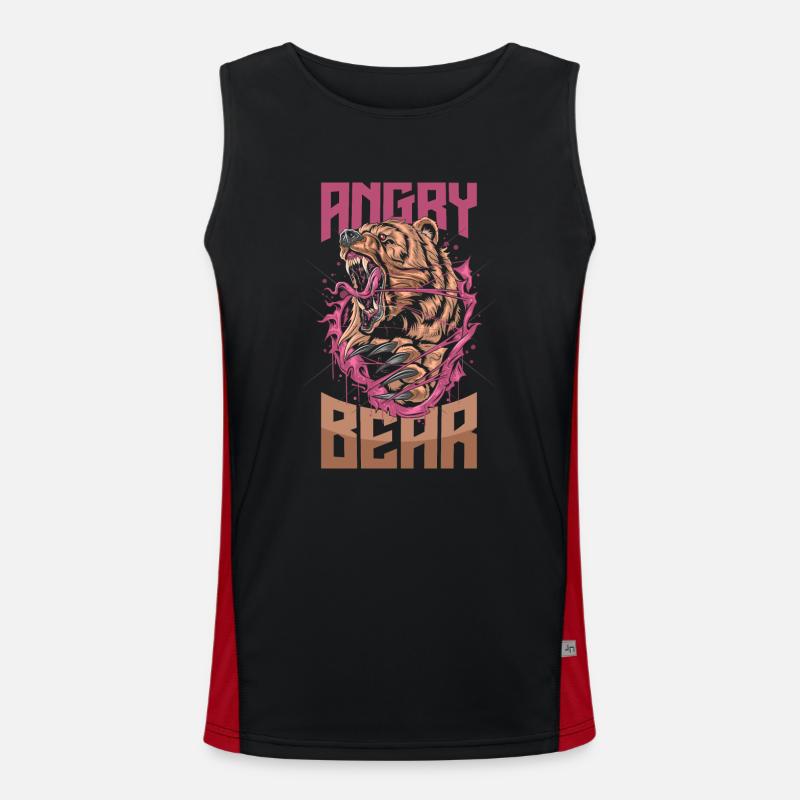 Wütender Bär Funktionelles Kontrast-Tank Top für Männer 
