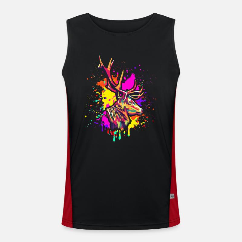 Buntes Reh Funktionelles Kontrast-Tank Top für Männer 