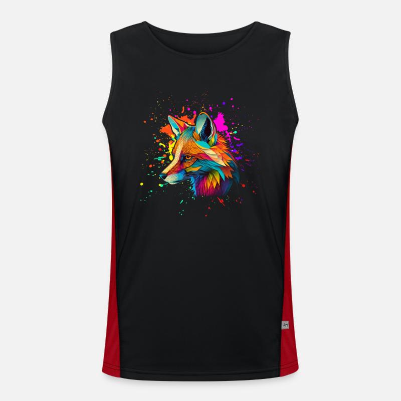 Bunter Fuchs Funktionelles Kontrast-Tank Top für Männer 