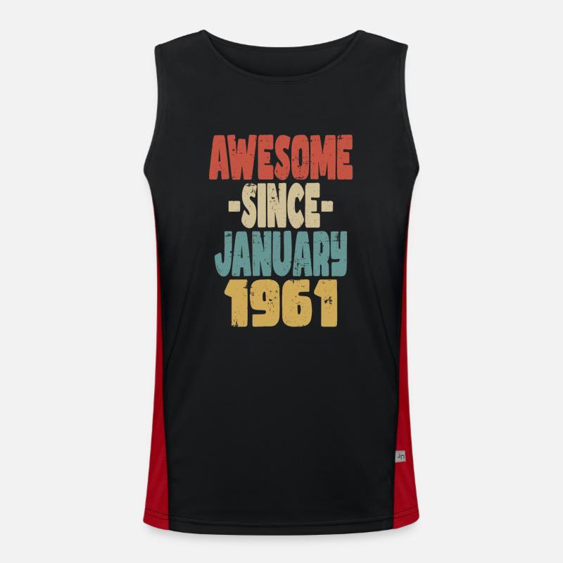 Awesome January 1961 Men's Functional Contrast Tank Top 