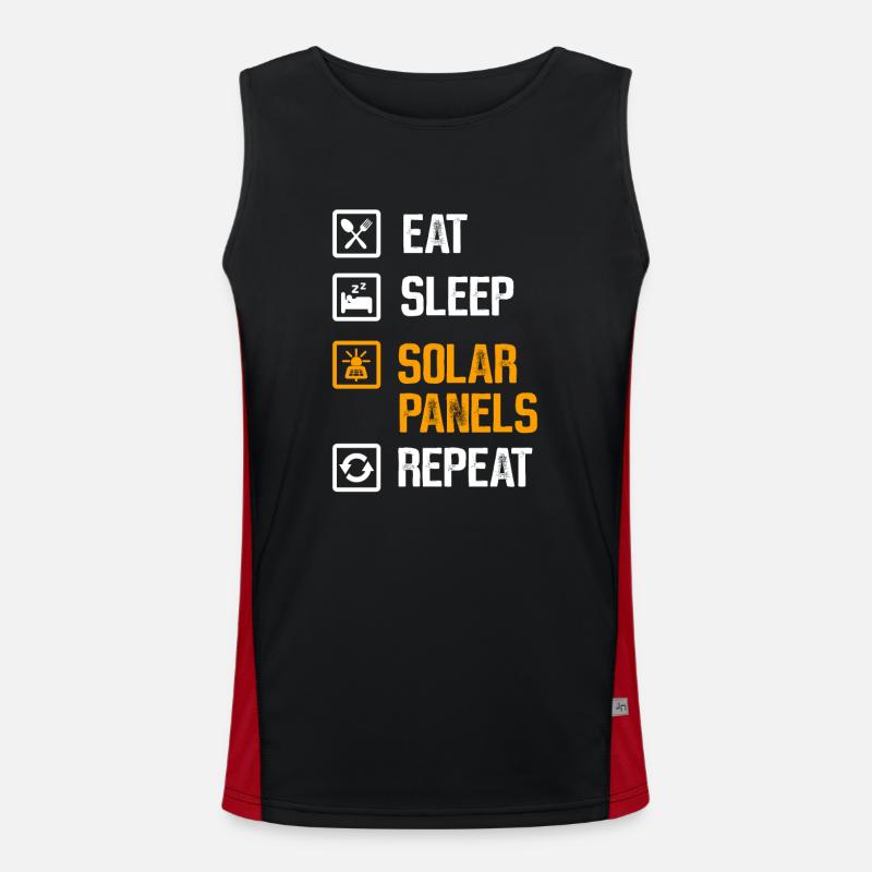 Solar Panel Solar Energy Solar Power Men's Functional Contrast Tank Top 