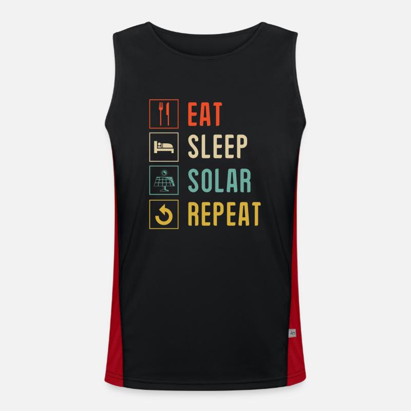 Solar Panel Solar Energy Solar Power Men's Functional Contrast Tank Top 