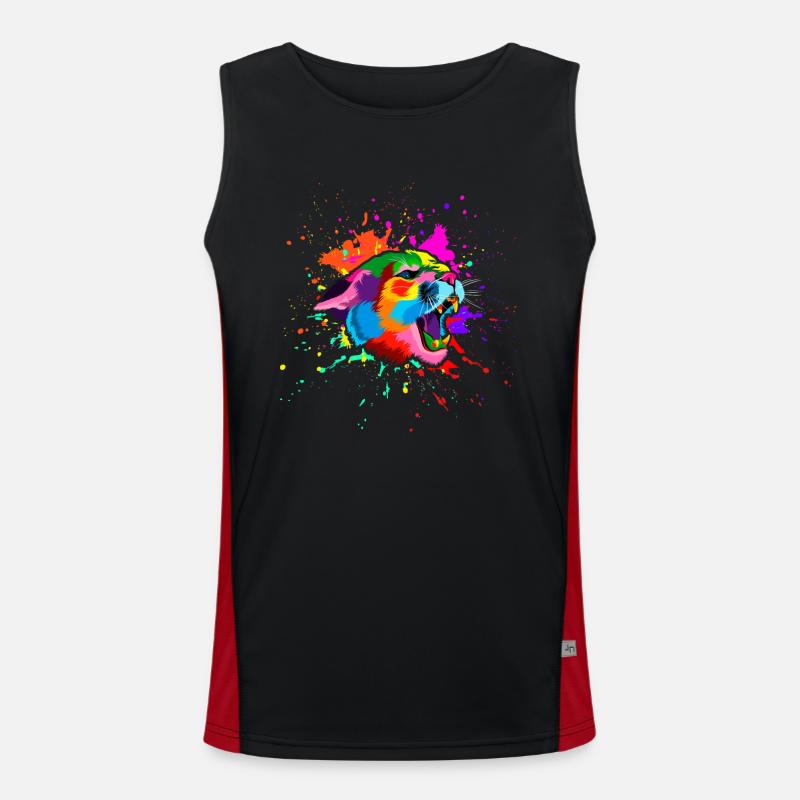 Cougar Kopf Funktionelles Kontrast-Tank Top für Männer 