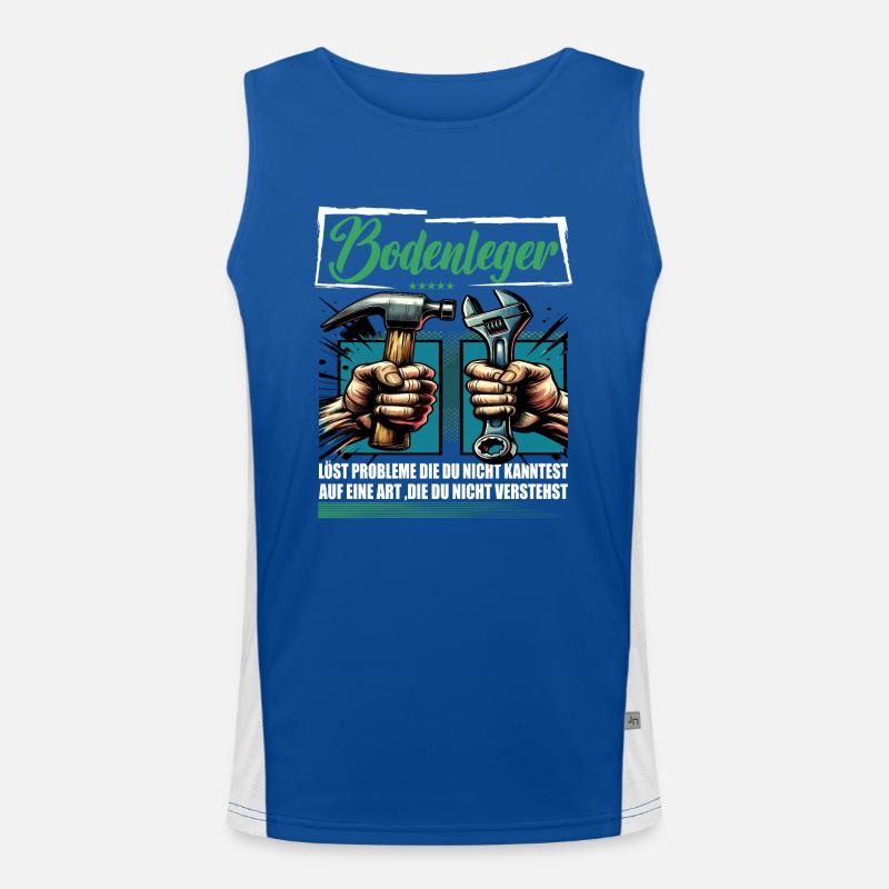 Bodenleger Beruf mit lustigen Spruch Funktionelles Kontrast-Tank Top für Männer 