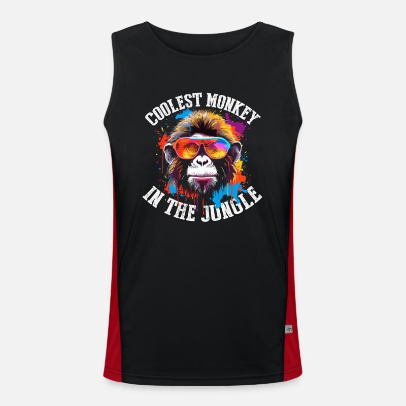 Der coolste Affe im Dschungel Funktionelles Kontrast-Tank Top für Männer 