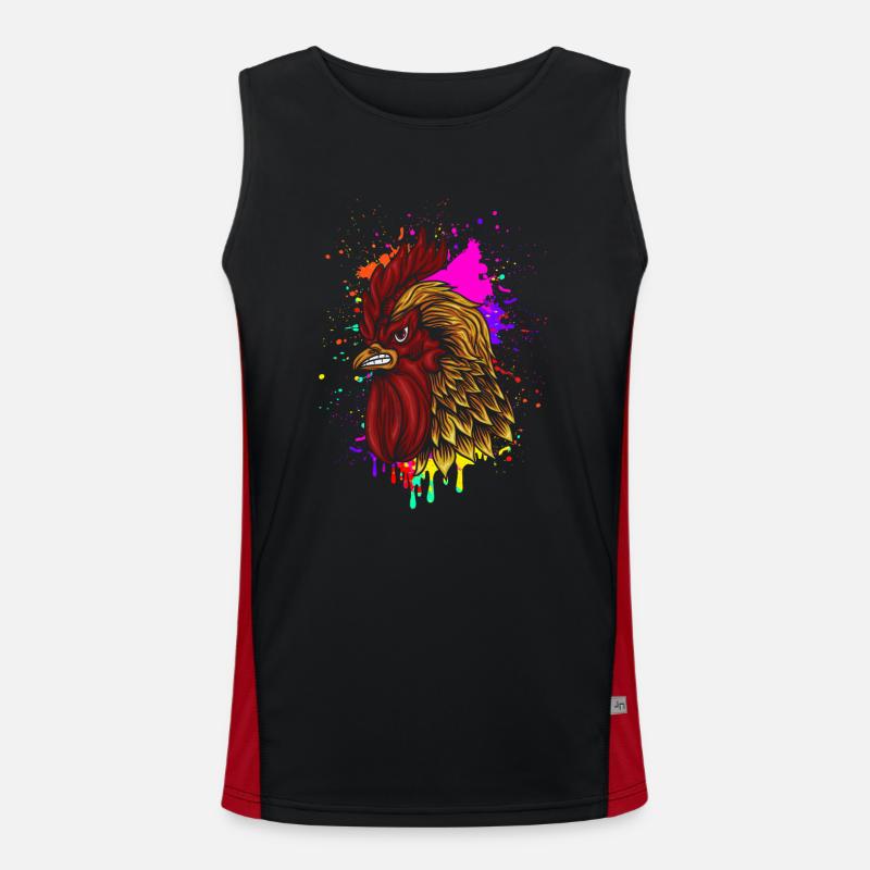 Wütender Hahn Funktionelles Kontrast-Tank Top für Männer 