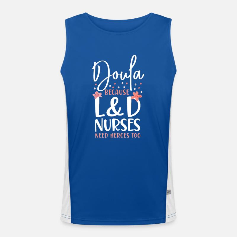 Doula Birth Worker Doula Because Funktionelles Kontrast-Tank Top für Männer 