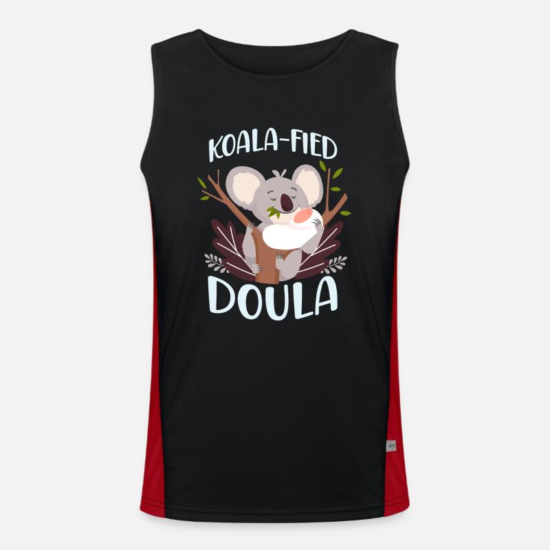Doula Birth Worker Koala Funktionelles Kontrast-Tank Top für Männer 