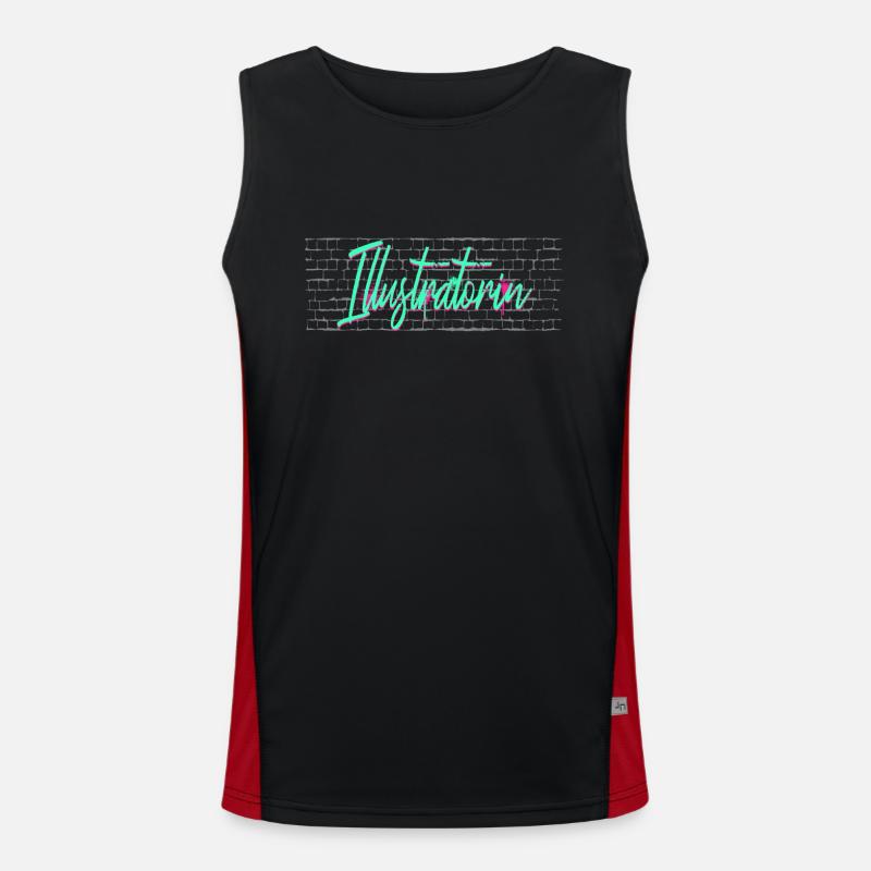 Designer Abschluss-Geschenk Illustratorin Funktionelles Kontrast-Tank Top für Männer 