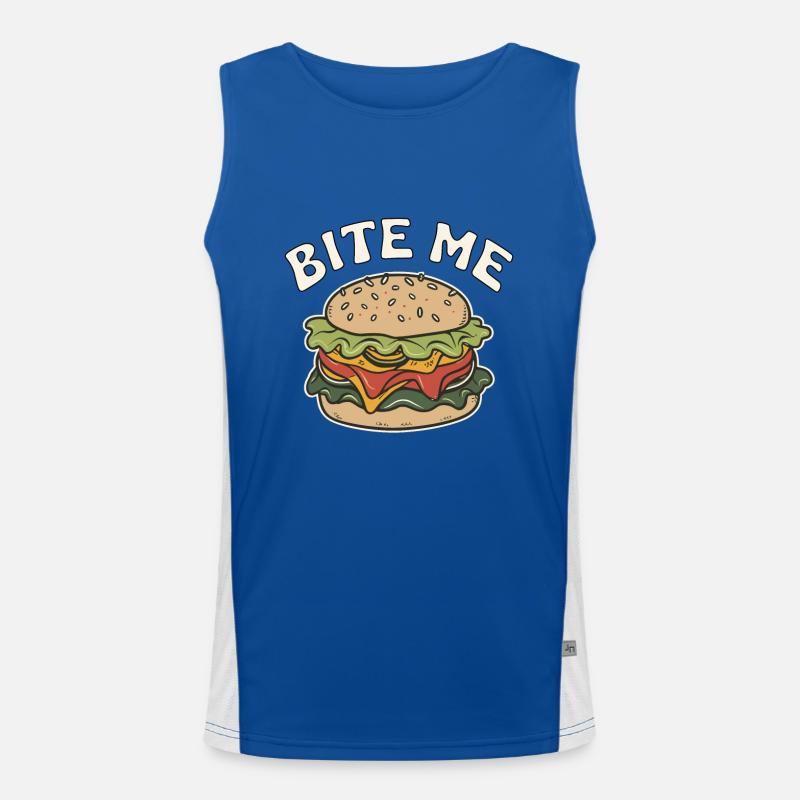 BURGER BITE ME Funktionelles Kontrast-Tank Top für Männer 