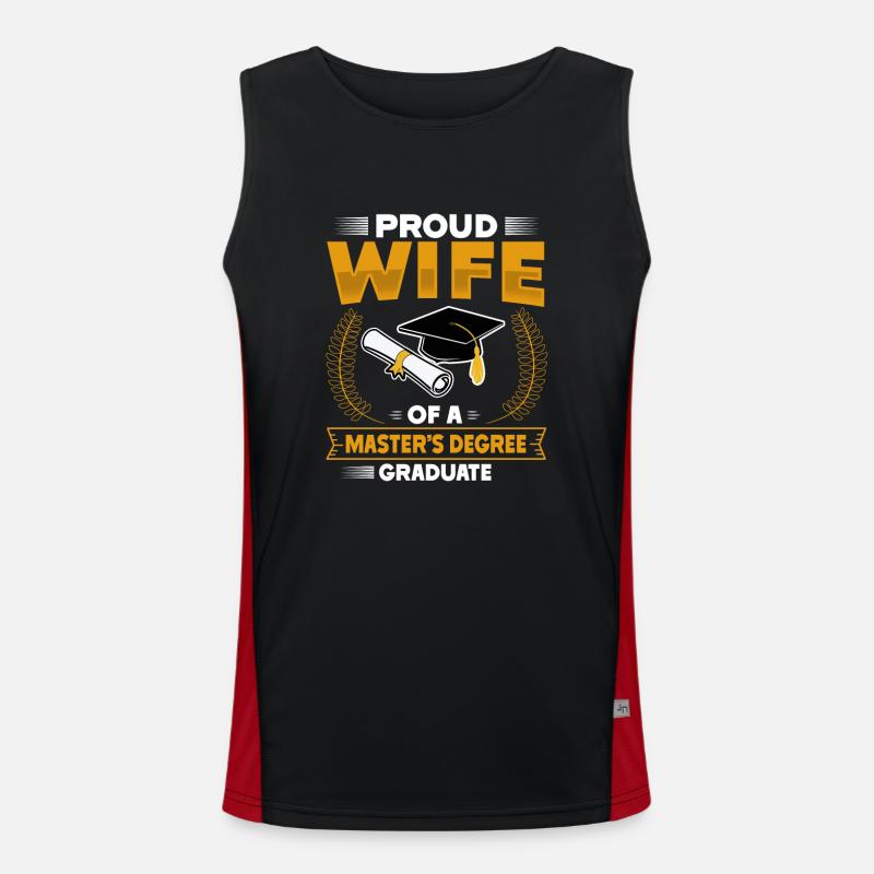 Master's Degree Studies Master's Degree - Men's Functional Contrast Tank Top  - black/red