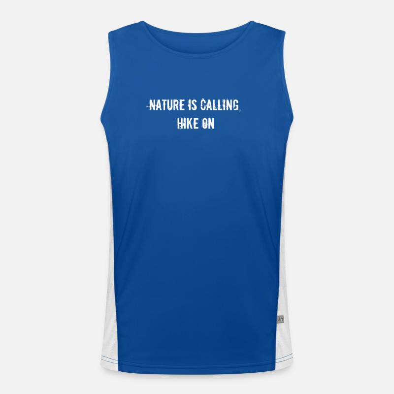 Hiking - Nature is calling, hike on Men's Functional Contrast Tank Top 