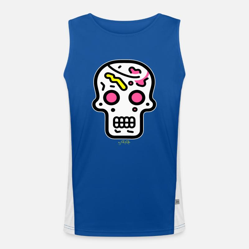 Pop Art Skull Men's Functional Contrast Tank Top 