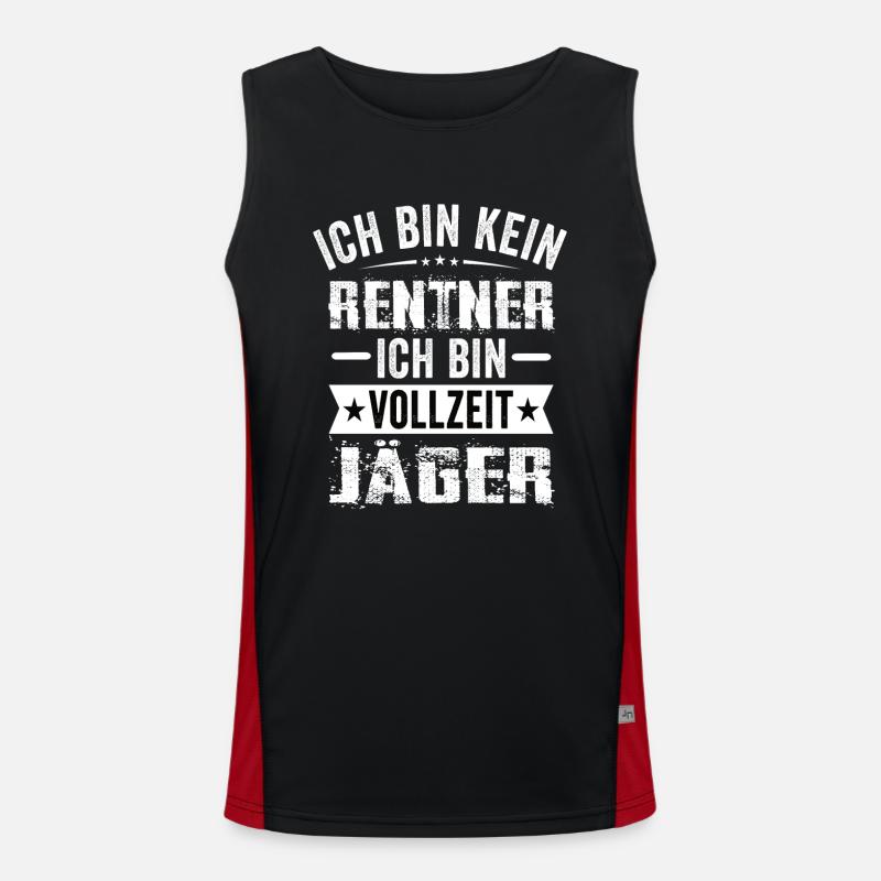 Ich Bin Kein Rentner Ich Bin Vollzeit Jäger Funktionelles Kontrast-Tank Top für Männer 