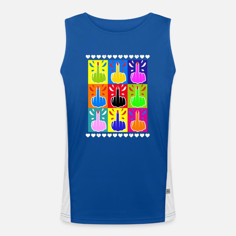 Mittelfinger Pop Farbe Tie Dye Cool Funktionelles Kontrast-Tank Top für Männer 