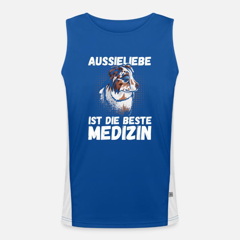 Australian Shepherd Hund Aussie Funktionelles Kontrast-Tank Top für Männer 