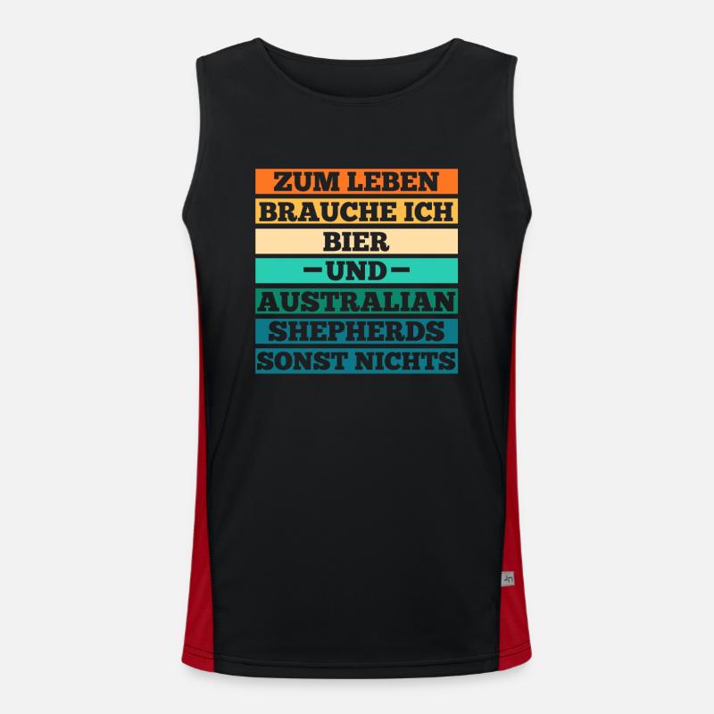 Bier Australian Shepherd Hund Aussie Funktionelles Kontrast-Tank Top für Männer 