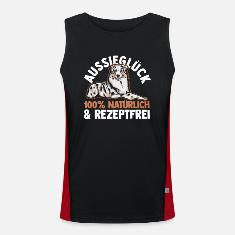 Australian Shepherd Hund Aussie Funktionelles Kontrast-Tank Top für Männer 