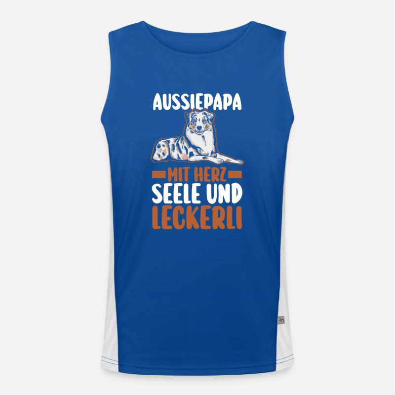 Australian Shepherd Hund Aussie Funktionelles Kontrast-Tank Top für Männer 