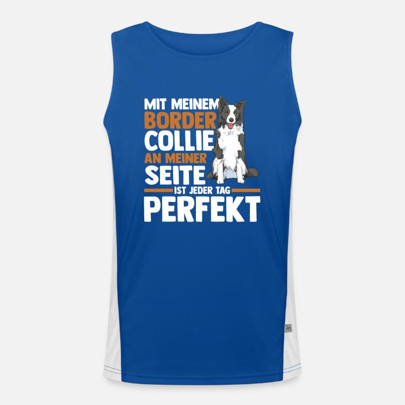 Hund Border Collie Funktionelles Kontrast-Tank Top für Männer 