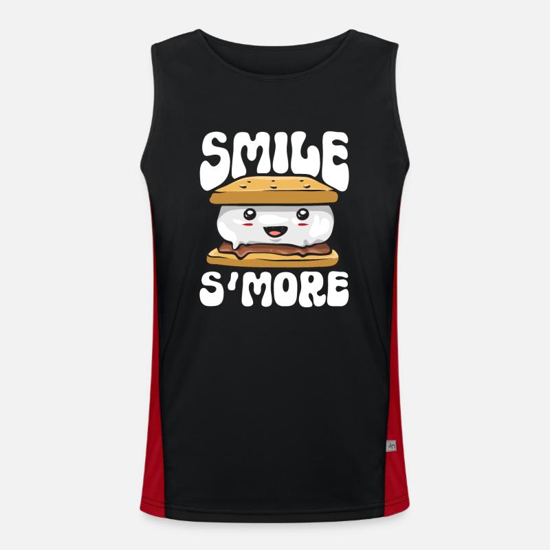 S'more Lagerfeuer Marshmallow Camping Funktionelles Kontrast-Tank Top für Männer 