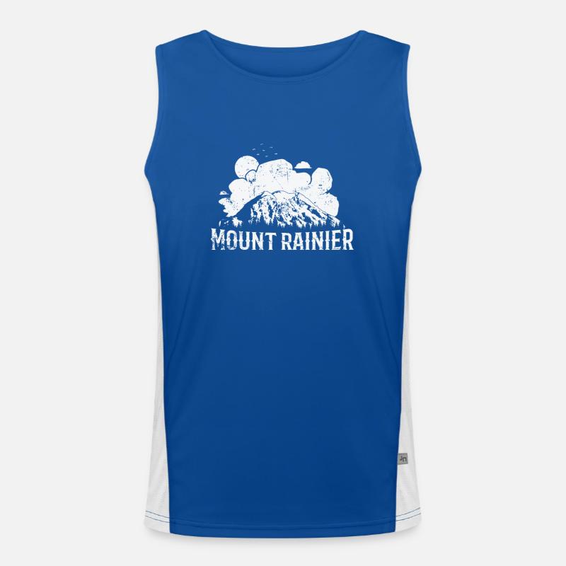 Mount Rainier Washington Cascade Range Men's Functional Contrast Tank Top 